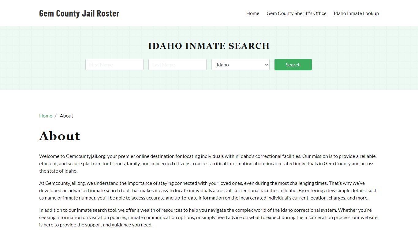 About - gemcountyjail.org